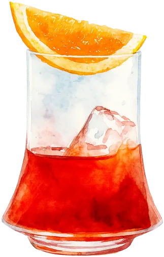 Il·lustració del còctel Negroni Isleño